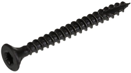 Blackline Bevestigingsmaterialen - Zwarte Spaanplaatschroeven met HCP-coating - Platkop / 4.0 x 16mm / 25 stuks