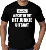 Bellatio Decorations Shoppartners Bv Grote maten Kerst is: wachten tot het jurkje uitgaat Kerstshirt / Kerst t-shirt zwart voor heren - Kerstkleding / Christmas outfit XXXXL