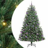 vidaXL Kunstmatige Hinged Kerstboom Groen 240 cm PVC en Metaal