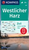 KOMPASS WK 451 Wandelkaart Westlicher Harz 1:50.000