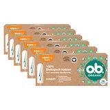 o.b. Organic Super, biotampons voor zwaardere menstruatiedagen uit 100% biokatoen met gebogen groeven voor een betrouwbare en natuurlijke bescherming 6 x 16 stuks