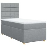 VidaXL Boxspringbed met matras, lichtgrijs, 80x200 cm, gestoffeerd