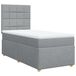 vidaXL Boxspringbed met matras, stof, lichtgrijs, 90x200 cm