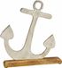 Ankerdecoratie op een voet van mangohout - 31x29x5 cm - Maritieme decoratie