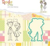 Nellie Snellen DDCS024 DADA Die & Clear Stamp - In Love - 4.3 x 6.4 cm