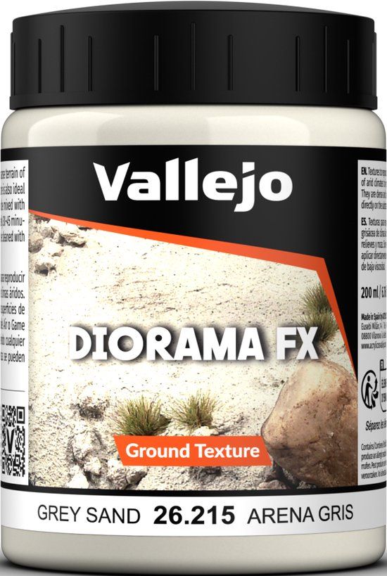 Vallejo Modelbouwdecoratie - 26215 Ground Textures 215 - Grijs Zand - 200ml Effecten potje