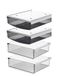 Tuka-lades, 4 x 1,7 liter, onderbureau, 21 x 18 x 5,4 cm, zelfklevende laden, verborgen onderbouwlade onder bureau, pennenbox, set van 4 stuks, zwart + transparant TKD8607