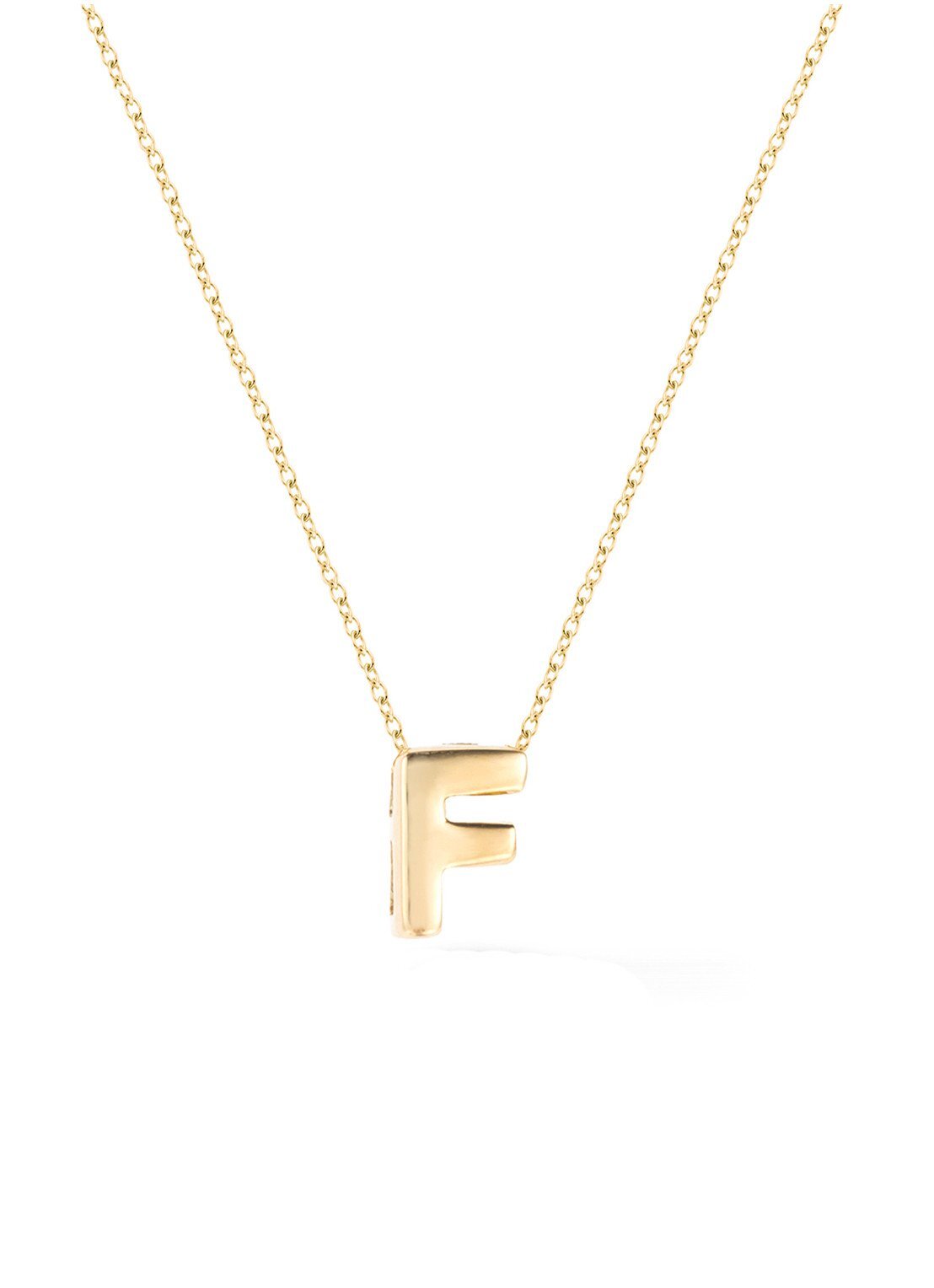 Diamond Point Geelgouden collier Alphabet