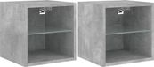 vidaXL Tv-wandmeubels met LED 2 st 30x28,5x30 cm betongrijs