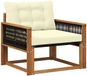 vidaXL Banc de jardin en bois d'acacia massif et textilene avec coussins