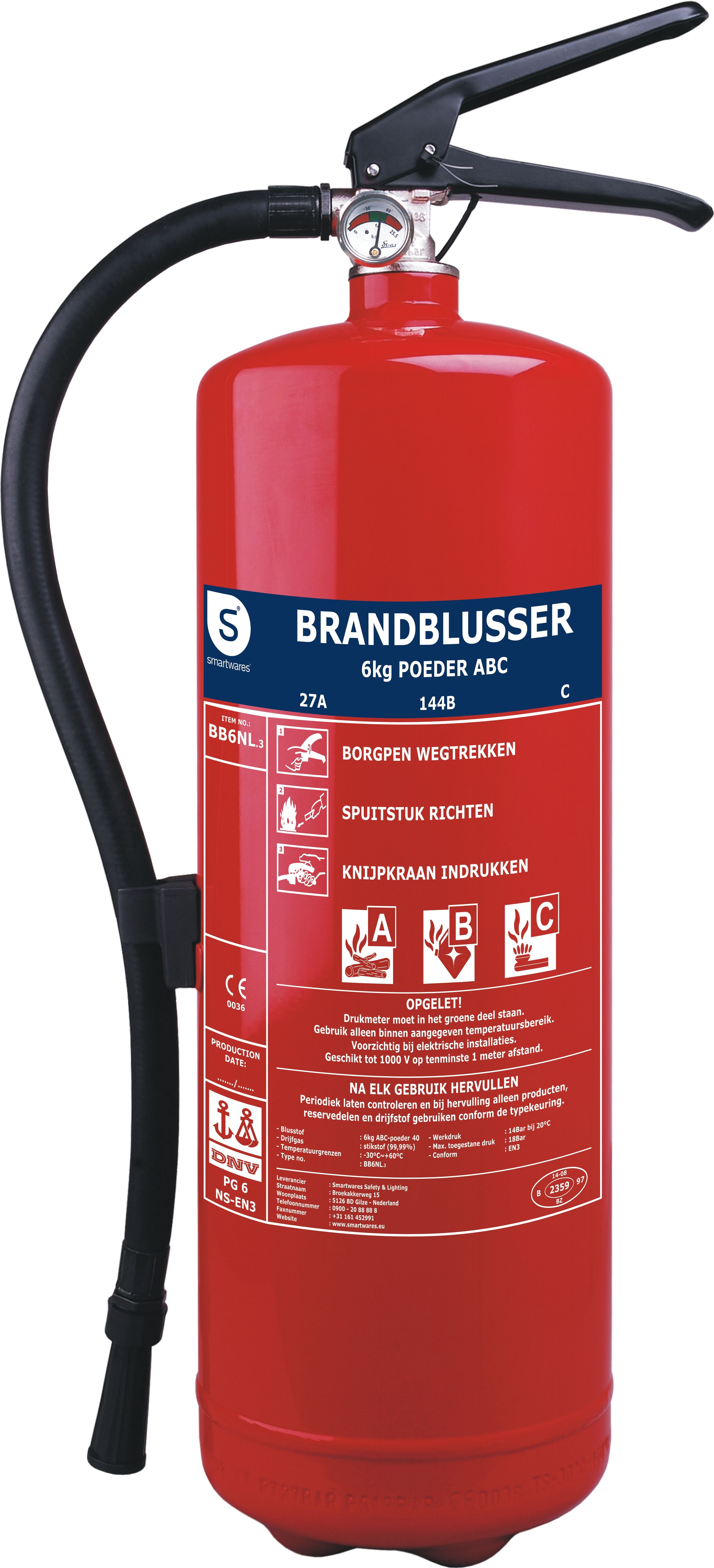Smartwares BB6NL Brandblusser - Rood