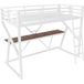 MODENUIT Lit Mezzanine Enfant 90 X 200 Cm En Métal Blanc Avec Bureau, Led, Échelle Et Garde-corps