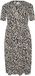 KAFFE Curve Kaffe Damesjurk KAFFE Curve Ivena Zebraprint Kort Mouw V-hals Polyester Moonstruck/Black Graphic L