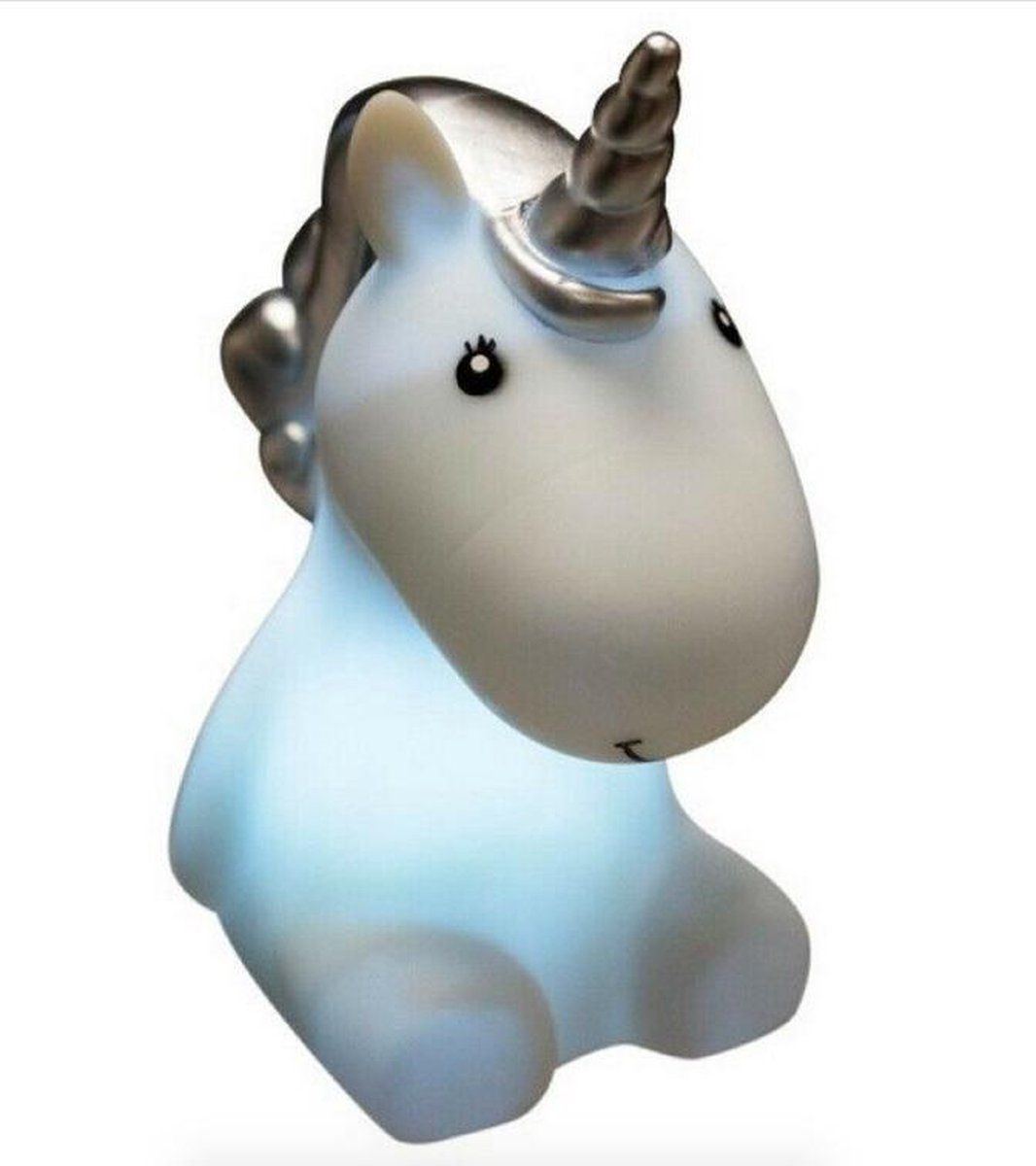 Atmosphera for kids Unicorn led nachtlampje SET van 2 stuks - zilver/goud - 13.5 cm