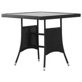 vidaXL Tuintafel Zwart Polyrattan 80x80x74 cm