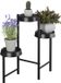 Merkloos Relaxdays plantenstandaard binnen - 61 x 55 x 30 cm - 3 etages - metaal - kunststof - zwart