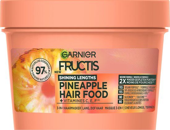 Fructis Garnier Fructis Hair Food Pineapple - 3-in-1 Haarmasker - Lang dof haar - 400ml