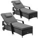 Casaria Ligbed - Set van 2 Kunststof 193x90x43cm - Zwart/Antraciet