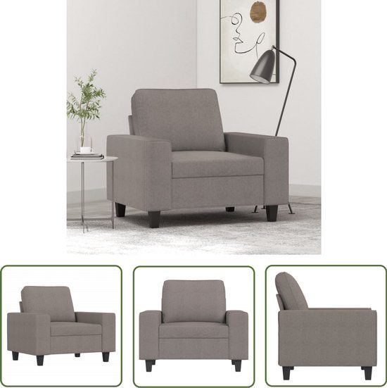 vidaXL Fauteuil 60 cm stof taupe