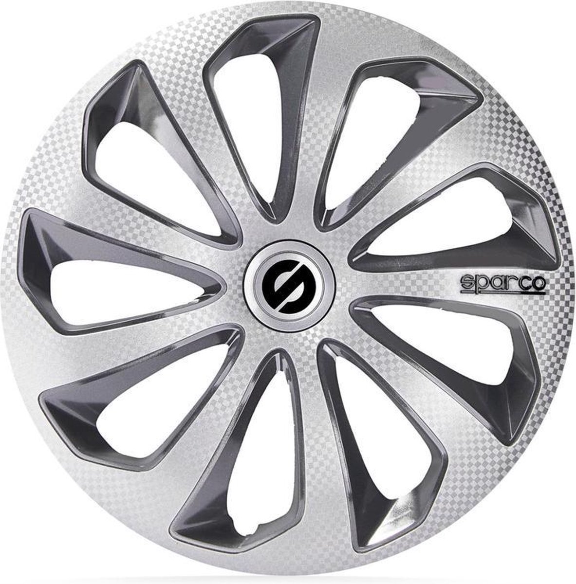 Sparco Set wieldoppen Sicilia 16 inch zilver/grijs/carbon