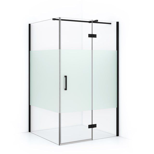 Maxaro Douchecabine Diamond 120x80cm 8mm Helder Veiligheidsglas Mat Zwart