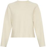 Moss Copenhagen Vrouwentrui Hile Hasle Lange Mouw Ronde Hals Katoen Beige Maat 36