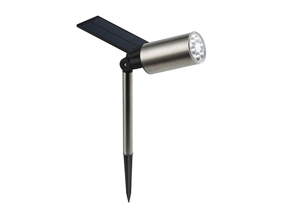 Powerplus Swan Solar RVS Tuinlamp Spot 6 LED Warm White Tuinverlichting op zonne-energie - roestvaststaal