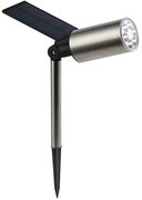 Powerplus Swan Solar RVS Tuinlamp Spot 6 LED Warm White Tuinverlichting op zonne-energie - roestvaststaal