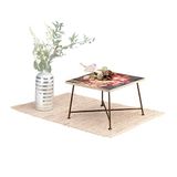 Native Home Vintage kant, romantisch bloemenpatroon, mangohout & metaal, koffietafel, HWD: 28 x 40 x 40 cm