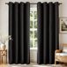 FIDEBEY Joydeco Zwarte gordijnen, 213 cm lang, verduisteringsgordijnen, 2 x 2 panelen, totale kamer met warmte-isolerende textuur, gordijnen voor slaapkamer, woonkamer, 132 x 213 cm, zwart