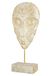 GILDE Decoratieve sculptuur hoofd masker - om neer te zetten - kleur/wit/goud, met versieringen - hoogte 37 cm