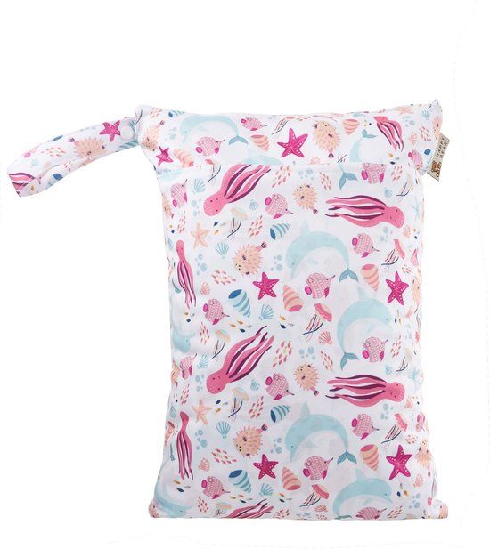 HappyBear Wetbag - Pacific - Waterdichte luiertas met 2 vakken - 30 x 40 cm