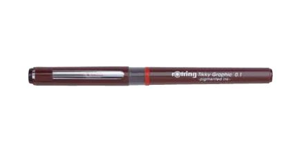 Rotring 1904756 Retractable Gel Pen - Burgundy - 0.5mm - Black Ink