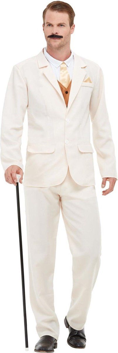 Smiffys Roaring 20s Gent Kostuum - Wit - XL - Polyester