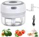 Merkloos Presse-ail électrique, chargeur USB, épluche-ail portable, hache-ail, presse-ail, moulin à ail électrique, 100 ml (blanc)