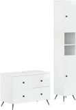 vidaXL - 2-delige - Badkamerkast - Set - BREDA - Hoogglans - Wit - Bewerkt - hout