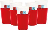 Givi Italia Verre à bière avec housses - 24x - rouge - papier - 250ml - fête d'enfants - gobelets en carton
