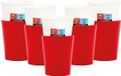 Givi Italia Feestbekers met hoesjes - 24x - rood - papier - 250ml - kinderfeestje - kartonnen bekertjes