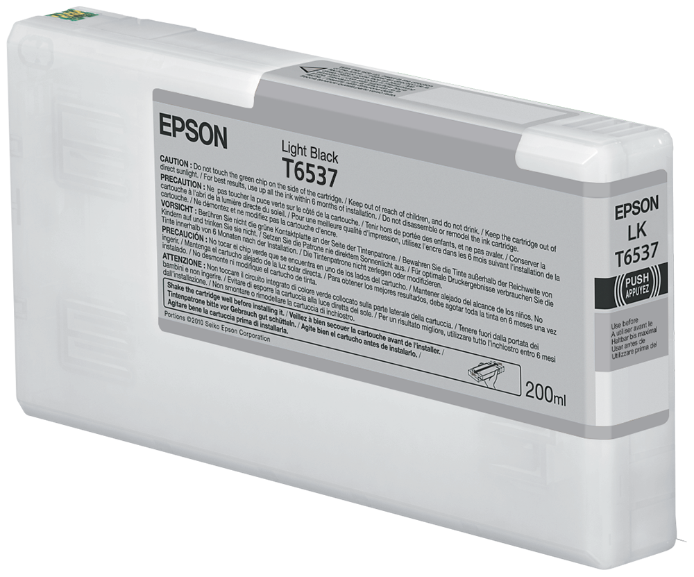 Epson T6537 Light Black Ink Cartridge (200ml) single pack / Licht zwart