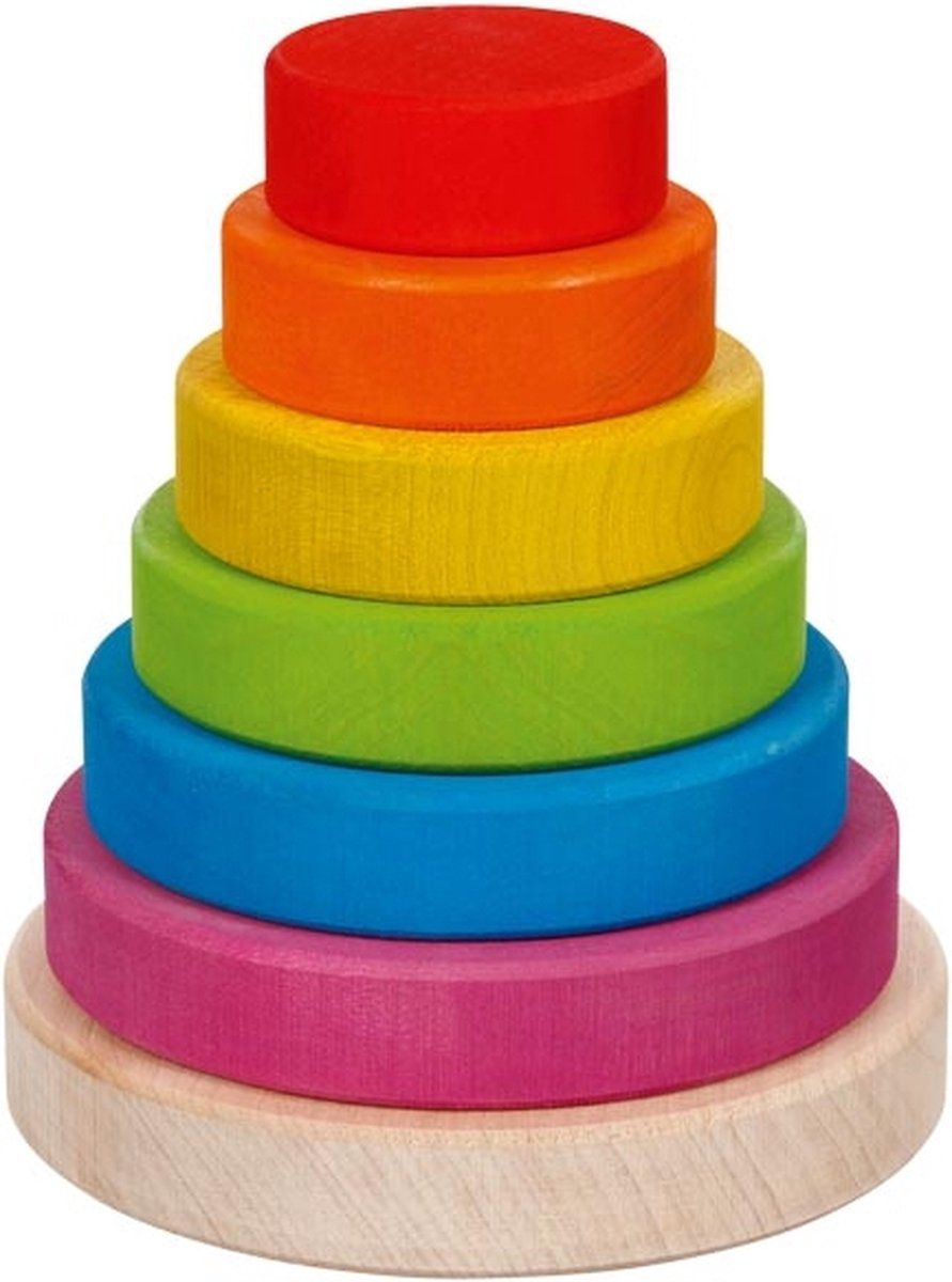Goki Houten Stapeltoren Regenboog - 7-delig