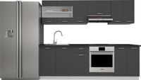 VCM Morgenthaler GmbH 8-delige inbouwkeuken Keukenblok Complete keuken 240 cm Esilo Wit / Antraciet