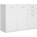 TORMATOR Buffet Meuble De Rangement 2 Tiroirs Coulissants 2 Placards Étagère Réglable Panneaux Particules Blanc