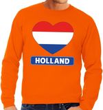 Shoppartners Bv Oranje Holland hart vlag sweater volwassenen 2XL
