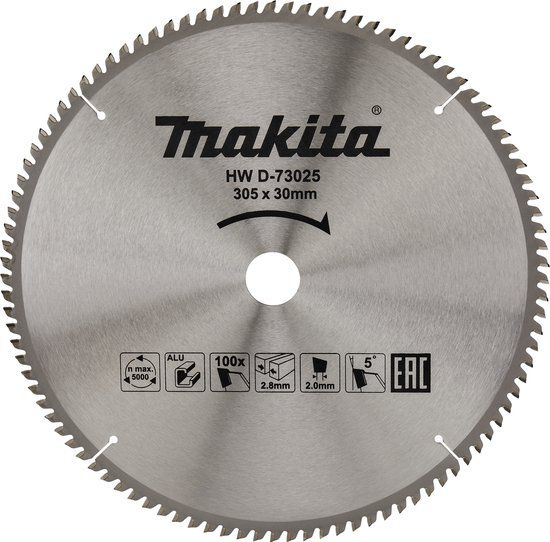 Makita D-73025 Afkortzaagblad voor Aluminium | Ø 305mm | 100T