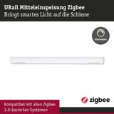 Paulmann 95669 URail Zigbee 3.0 voeding, middenaansluiting, 304x21mm, max. 100W, matzwart