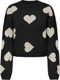Only Trui Onlhappie Ls Pullover Knt 15359168 Black/birch/full Dames Maat - L