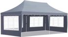 Bolt Edge Tente de réception avec parois latérales - 300x600cm - Pliable - Gris foncé - Tissu Oxford 420D - Easy up - Pavillon - Imperméable résistant aux intempéries - Réglable en hauteur