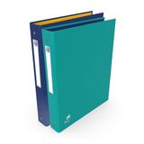 OXFORD Set van 2 A4-mappen, 4 ringen, rug 40 mm, Bicolor Recyc+, blauw