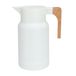 Excellent Houseware Koffiekan thermoskan - 1L - dubbelwandig - kunststof - mat wit - D12,5 x H25 cm