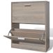 vidaXL Closed Oak Shoe Rack with 2 Shelves